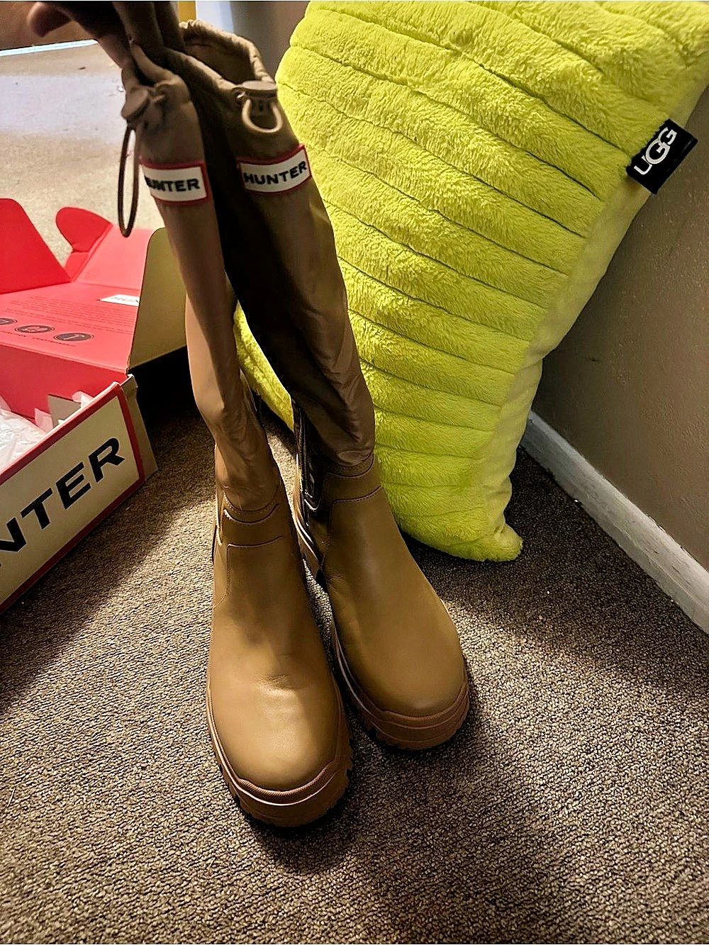Hunter Intrepid Tall Rain Boots Brown US 10 NWT
